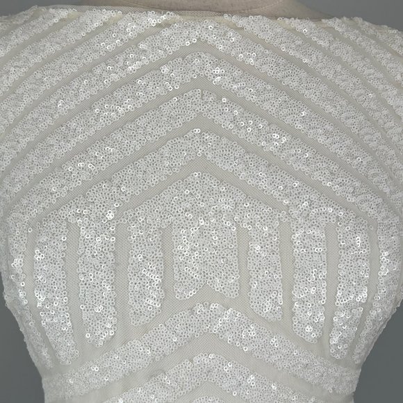 Ralph Lauren Black White Sequin Colorblock Stretch Sheath Dress size 4 - Picture 4 of 13